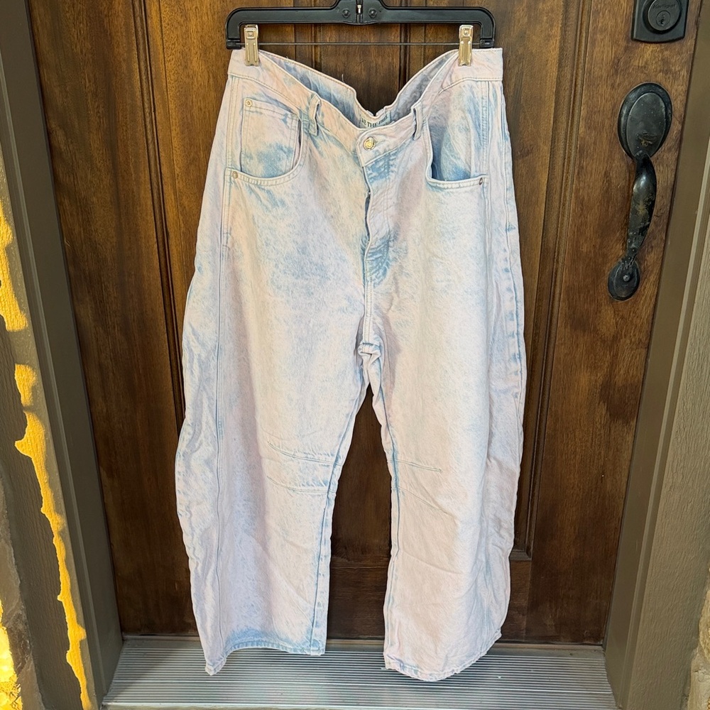 We The Free Light Pink Denim Barrel Jeans
